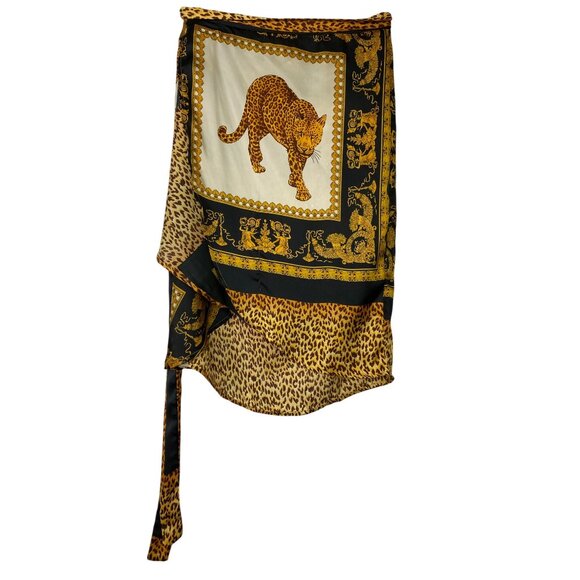 Leopard Print Satin Shirt & Skirt Set US 10‎ Tall Baroque Luxury Glamour Mobwife - Picture 8 of 16